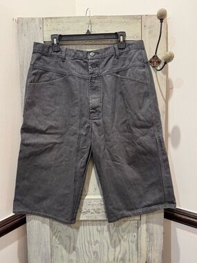 Marithe Francois Girbaud Jorts Mens 36 Black Grey Jorts Hip Hop Baggy Y2K 90s